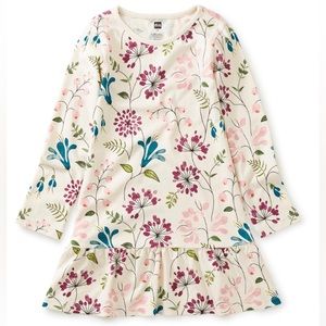 Size 6 Tea Collection long sleeve ruffle hem dress